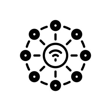 Ağ için siyah katı simge 