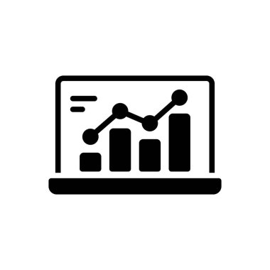 Analizler için siyah katı simge 
