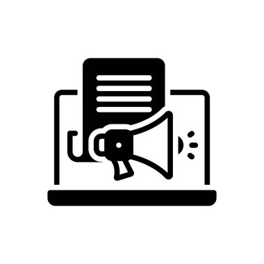 İçerik pazarlaması için kara somut simge