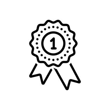 Madalya için siyah çizgi simgesi