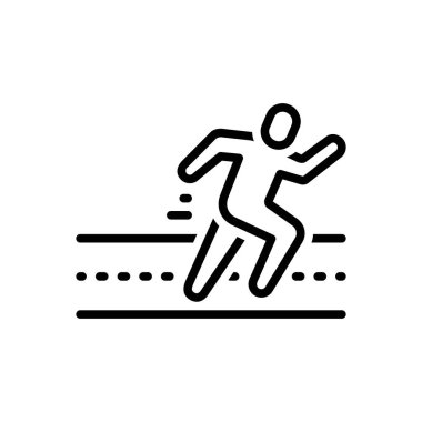 Çalıştırıcı için siyah çizgi simgesi 