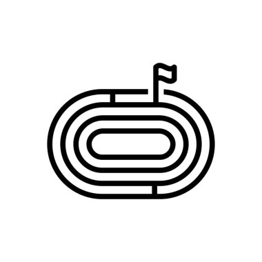 Çalışan parça için siyah çizgi simgesi