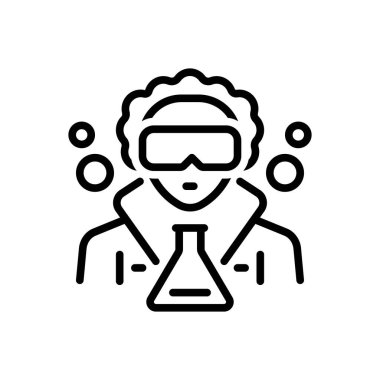 Bilim adamı için siyah çizgi simgesi 