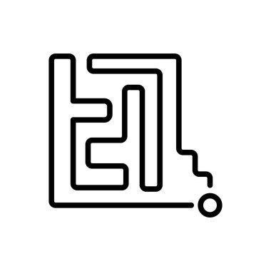 Uçtan uca siyah çizgi simgesi