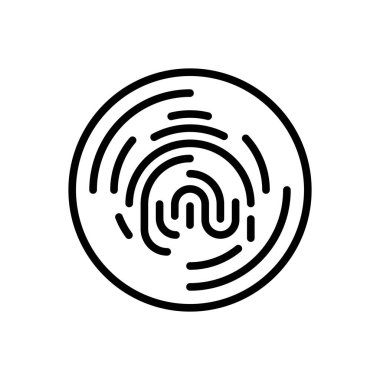 Parmak izi için siyah çizgi simgesi 