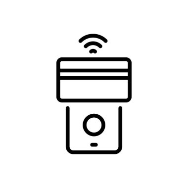 Sanal para için siyah çizgi simgesi