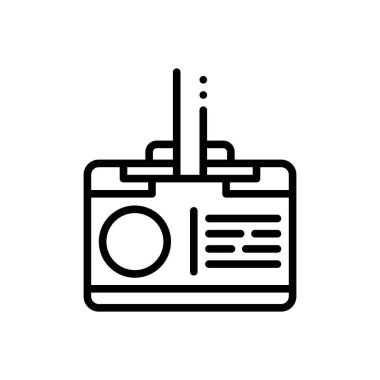 Kimlik kartı için siyah çizgi simgesi