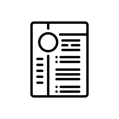 Özgeçmiş için siyah çizgi simgesi 