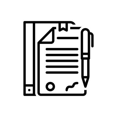 Sözleşme için siyah çizgi simgesi 