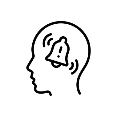 Kişisel farkındalık için siyah çizgi simgesi