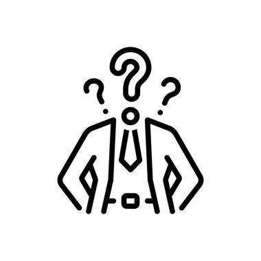 Bilinmeyen için siyah çizgi simgesi