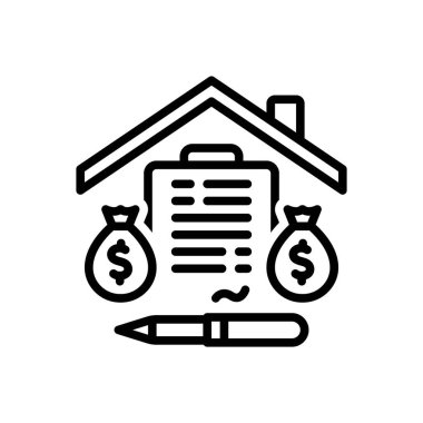 Black line icon for loan 