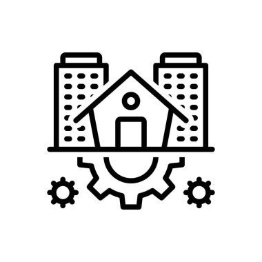 Yönetim için siyah çizgi simgesi