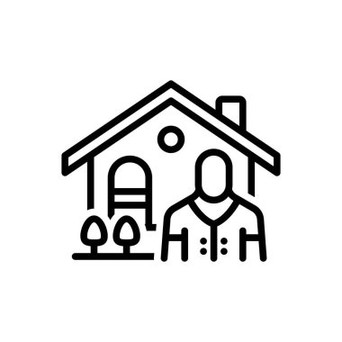 Simsar için siyah çizgi simgesi 