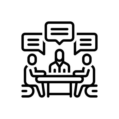 Tartışma için siyah çizgi simgesi