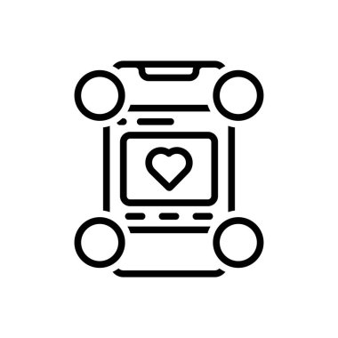 Sosyal için siyah çizgi simgesi 