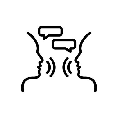 İletişim için siyah çizgi simgesi 