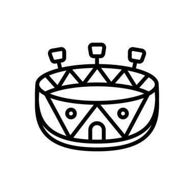 Stadyum için siyah çizgi simgesi 