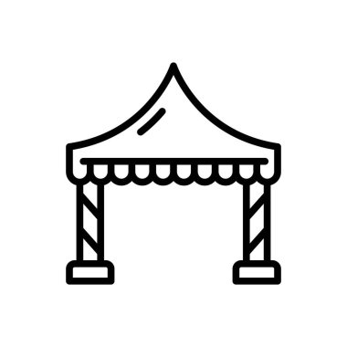 Çadır için siyah çizgi simgesi 