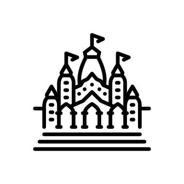 Tapınak için siyah çizgi simgesi