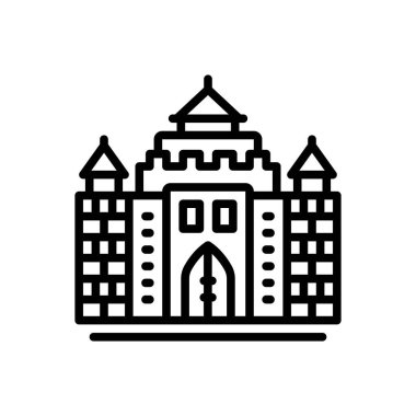 Castle için siyah çizgi simgesi 