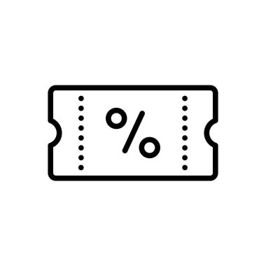 Black line icon for coupon  clipart