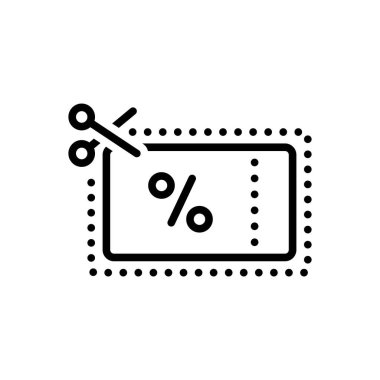 Kupon için siyah çizgi simgesi 