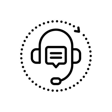 Müşteri hizmetleri için siyah çizgi simgesi