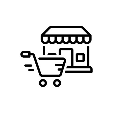 Çıkış için siyah çizgi simgesi 