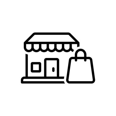 Alışveriş için siyah çizgi simgesi 