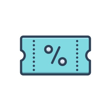 Kupon için renk illüstrasyon simgesi 