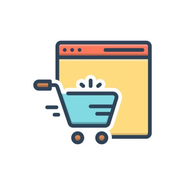 Alışveriş için renk illüstrasyon simgesi 