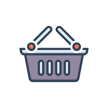 Sepet için renk illüstrasyon simgesi 