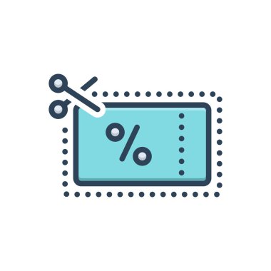 Kupon için renk illüstrasyon simgesi 