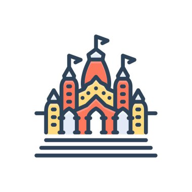 Tapınak için renk illüstrasyon simgesi 