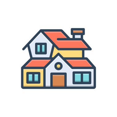 Villa için renk illüstrasyon simgesi 