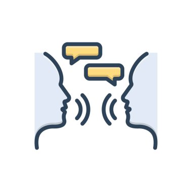 İletişim için renk illüstrasyon simgesi  