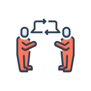 İletişim için renk illüstrasyon simgesi 