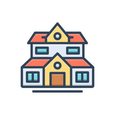 Ev için renk illüstrasyon simgesi 