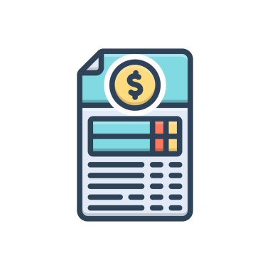 Fatura için renk illüstrasyon simgesi 