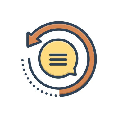 Anahtar ifadeleri tekrarlamak için renk illüstrasyon simgesi