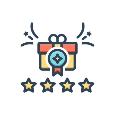 Ödül için renk illüstrasyon simgesi 