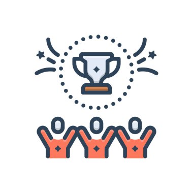 Başarı için renk illüstrasyon simgesi