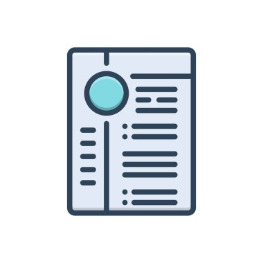 Özgeçmiş için renk illüstrasyon simgesi