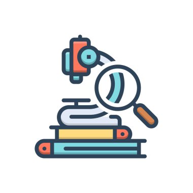 Araştırma için renk illüstrasyon simgesi 