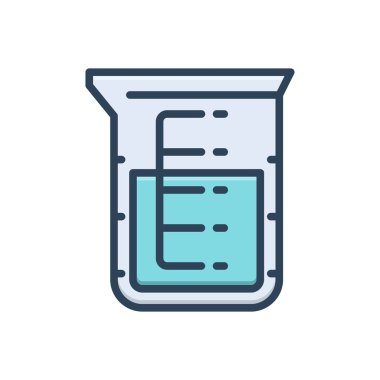 Beher için renk illüstrasyon simgesi 