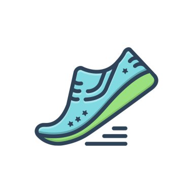 Koşu ayakkabıları için renk illüstrasyon simgesi