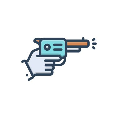 Tabancayı başlatmak için renk illüstrasyon simgesi