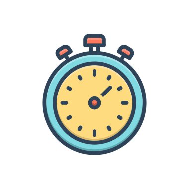 Kronometre için renk illüstrasyon simgesi 