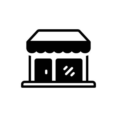 Pazar yeri için kara somut simge 